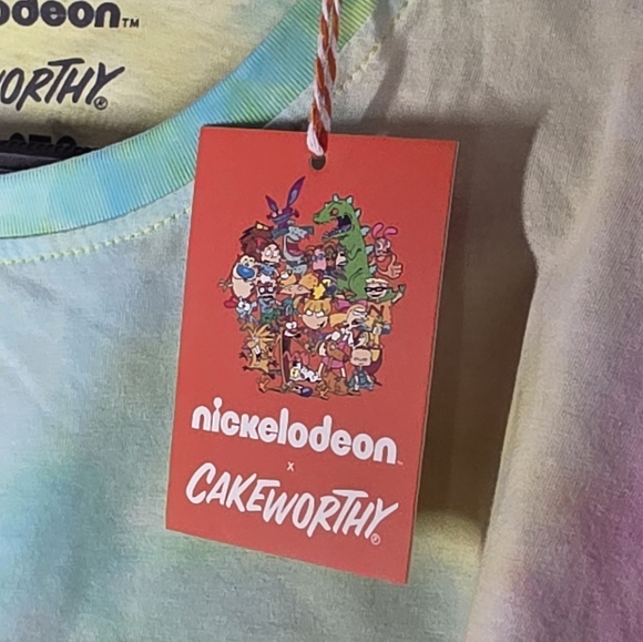 Cakeworthy x Nickelodeon 90's Rainbow Tie Dye Long Sleeve T-Shirt Size 2XL - Picture 5 of 9